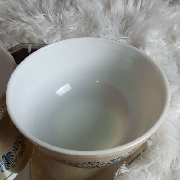 PYREX  Homestead Tan  & Blue ‎ 403  2.5 Quart Vintage Bowl - Picture 8 of 11